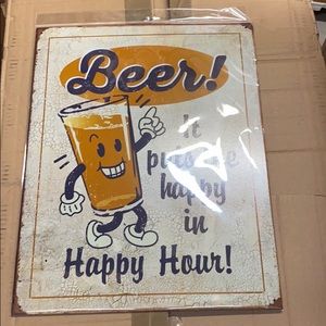 New Metal beer sign